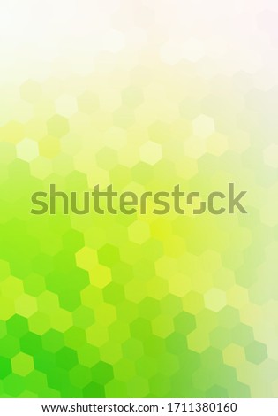 Green background with Hexagon Mosaic. Vector vertical bright wallpaper with juicy colors - Symbol of Eco and Natural.