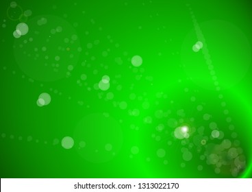 Green background with highlights.Abstraction of glare on a bright beautiful background. 