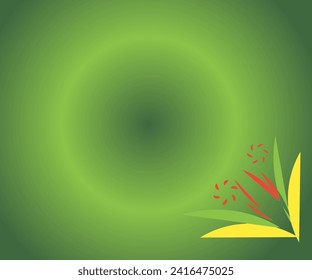 Green background illustration design with circle flower motif