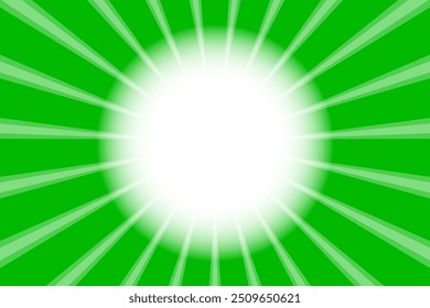 Green Background Illustration with White Concentration Lines