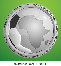 Green background with the image map of the Africa and football