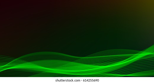 The green background of intersecting curves.