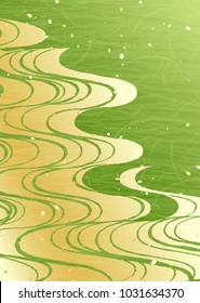 Green background of Japanese traditional pattern