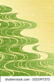Green background of Japanese traditional pattern