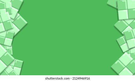 Green Background With Ketupat Square Shaped Ornaments