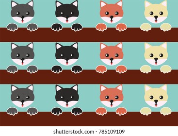 Green background with kitten ornament