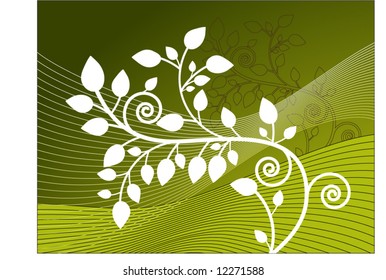 green background with leaves