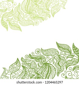 Green background of leaves. Vector illustration