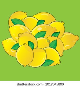 Green background and a lot of Lemons or  just lemon 