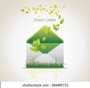 Green background with Letter