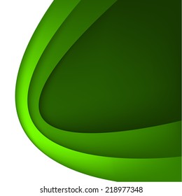 Green background line curve paper layer background for text and message modern artwork design