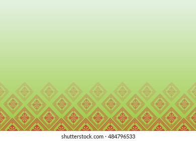 Green background with line of diamonds in the botom