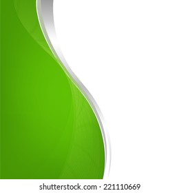 Green Background With Line With Gradient Mesh, Vector Illustration