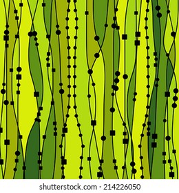 Green background with lines, squares and dots