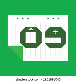 Green Background Logo Design Letter Number