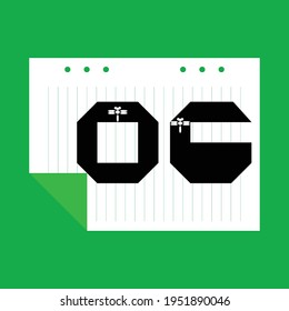 Número de carta de diseño del logotipo de fondo verde