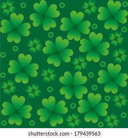Green background with lucky clovers