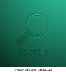 green background with magnifying glass
