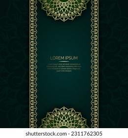 Green background with mandala ornament