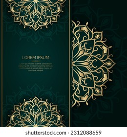 Green background with mandala ornament