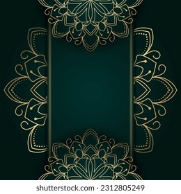 Green background with mandala ornament