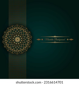 Green background with mandala ornament