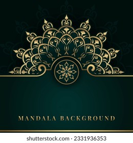 Fondo verde con adorno de mandala