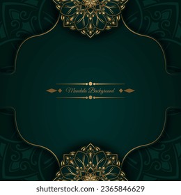 Grüner Hintergrund mit Mandala-Ornament