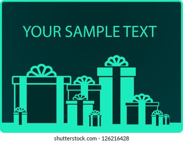 green background with many gift and sample text