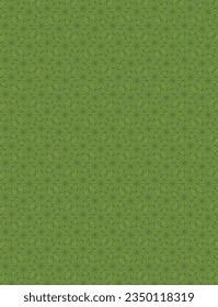 Green background material of Japanese traditional pattern of flax ornament.