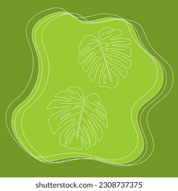 Fondo verde con hojas de monstera