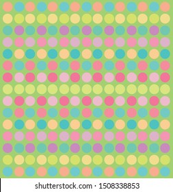Green background on colorful circle shape pattern vector
