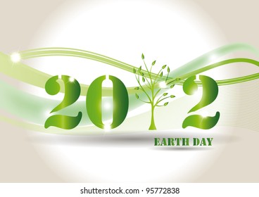Green background on earth day with tree