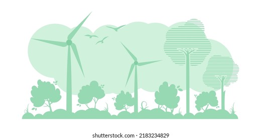 Green Background on the theme of green energy and ECO. Vector.