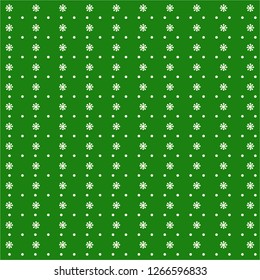 green background on white snowflake pattern vector