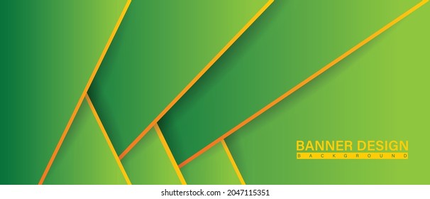 Green background with orange and yellow color composition in abstract. Abstract backgrounds with a combination of lines and circle dots can be used for your ad banners, Sale banner template, and More.