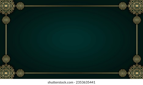 Fondo verde con mandala ornamental