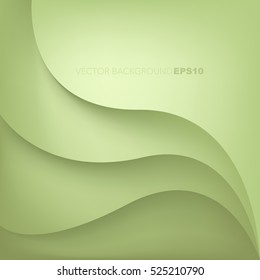 Green background overlap paper curve layer with gradient color tone and space for text and message artwork design