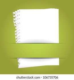 green background with papers and place for your text