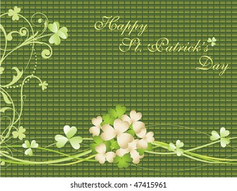 green background with patrick day floral pattern