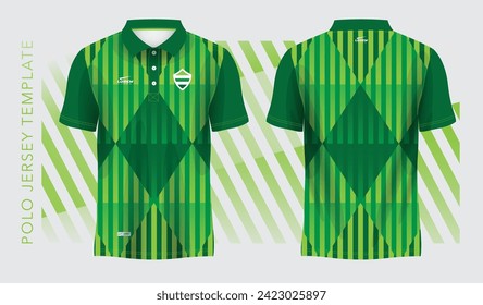 green background and pattern abstract polo jersey sport design