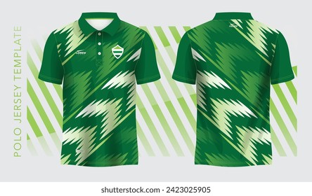 green background and pattern abstract polo jersey sport design