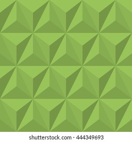 Green background with a pattern of triangles faces
