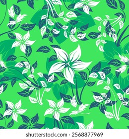 green background with plants vector illustration