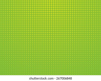 green background with polka dots and rings