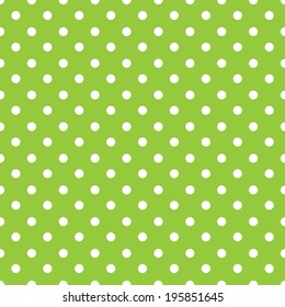 green background polka fabric with white dots seamless pattern. vector illustration