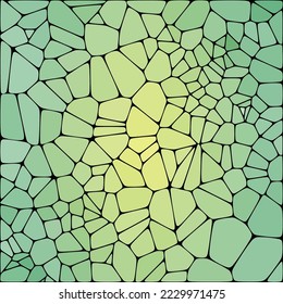 Green background in polygonal style. Mosaic. Pebbles. Vector background.