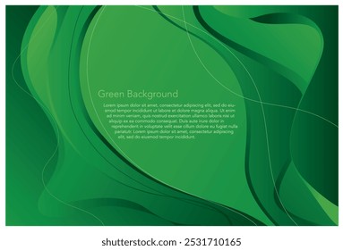 Green background for presentation, cover and landing page. Vectorial, illustration, linee 