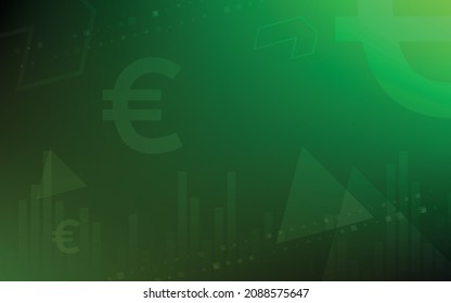 green background, random minimalist currency euro symbol illustration vector for logo, card, banner, web and printing.