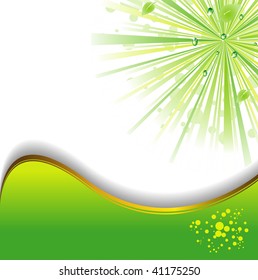 green background with rays